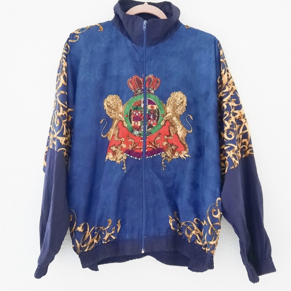 Vintage 80’s Lion Crest Unisex Bomber Windbreaker Jacket